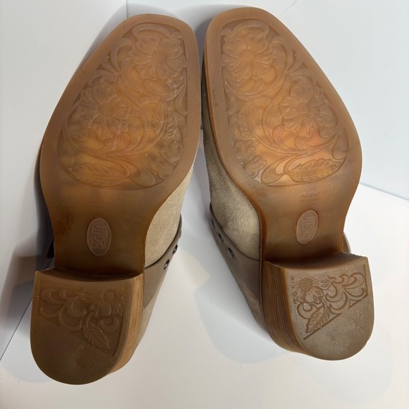 Söfft Suede Leather Mules Studded Buckle Block Heel Clogs Shoes Womens Size 7 - Picture 9 of 10